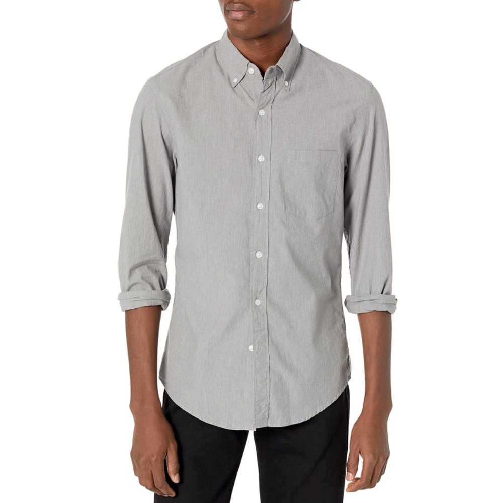 J Crew Mercantile Slim Fit Flex Shirt Gray Lightweight Beach Shirt